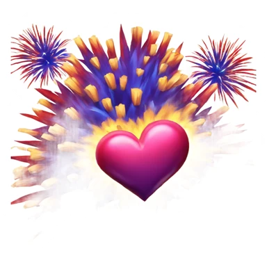 Fireworks exploding hearts  sticker