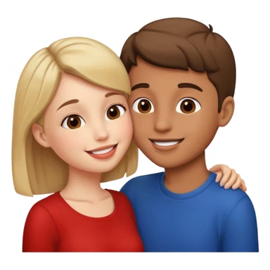boy and girl french kissing sticker
