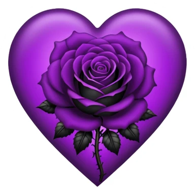 heart with purple gothic black rose sticker