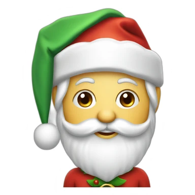 Santa Claus and elf face sticker