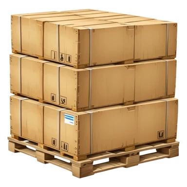 wooden pallet with cargo sticker