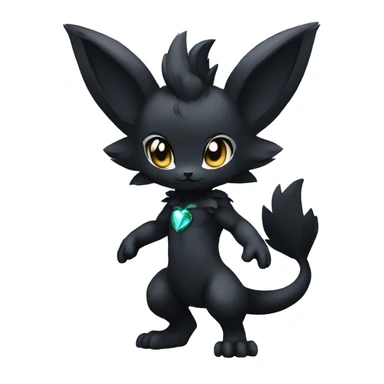 a anthro chibi-style black sparkle-Fakémon-hybrid full body sticker