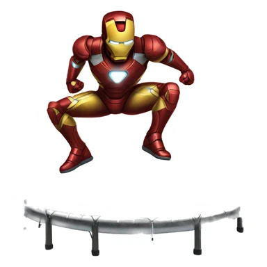 Iron man on a trampoline sticker