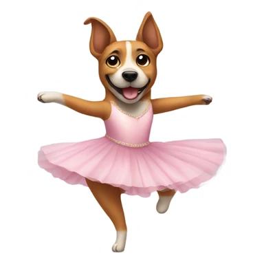 Dog wearing a ballerina dress dancing sticker