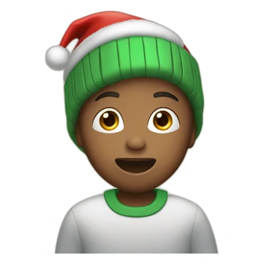 kid with a christmas hat singing a carol sticker