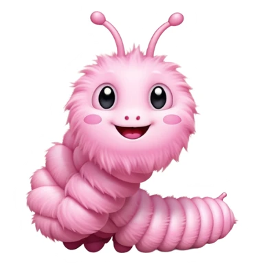 cute light pink caterpillar waving hello sticker