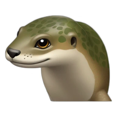 Une loutre sur un lézard sticker