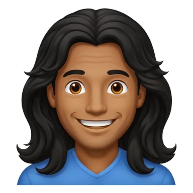 Männlich, lange gewellte schwarze Haare, braune Haut  sticker