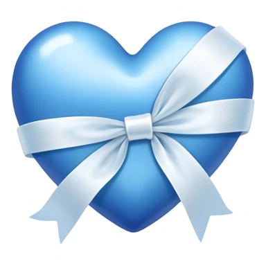 Blue heart with white ribbon sticker