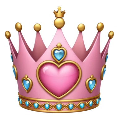 Crown little pink with heart sticker