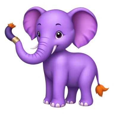 Purple elephant with fox tail sticker