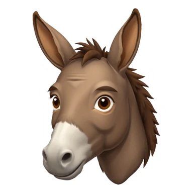 Ein behindert aussehender Eselkopf. Seine Augen sollen in verschiedene Richtungen Blicken  sticker