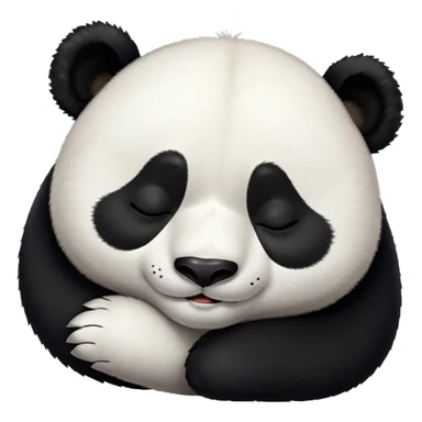Meme-Worthy Cute Sleeping Panda Portrait Emoji, Head resting peacefully with a contented smile, showcasing a delightfully robust build and a luxuriously soft black and white Fur, eyes shut in a serene, restful nap, Simplified yet hilariously adorable features, highly detailed, glowing with a soft, drowsy light, high shine, relaxed and utterly lovable, stylized with an air of playful laziness, bright and heartwarming, soft glowing outline, capturing the essence of a comically sleepy panda, so meme-worthy it feels like it could instantly become the next viral sensation of adorable slumber! sticker