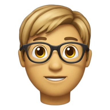 criar uma imagem de uma garota de pele branca com cabelos longos cacheados de cor castanho escuro e com óculos transparente sticker