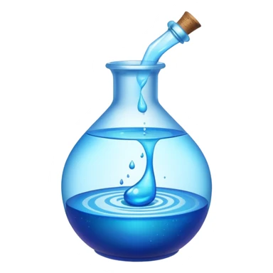 Blue potion bottle open with the liquid falling out (Upside-down with no cork and w/o handle) sticker