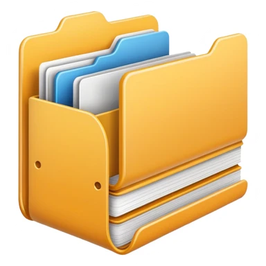 Desktop application folder structure with nested folders and files sticker