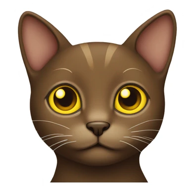 Create a Brown cat with yellow eyes  sticker