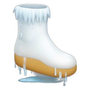 Foot wearing white socks wet with rain on the ground sticker