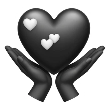  black and white heart in hand sticker