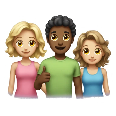 1 boy and 4 girls sticker