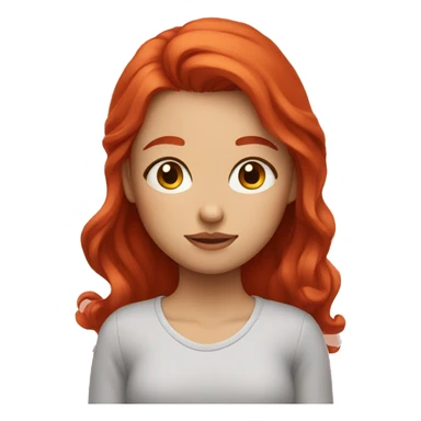girl with red hair rolls her eyes sticker