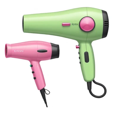 light green and pink hairdryer and straightener sticker