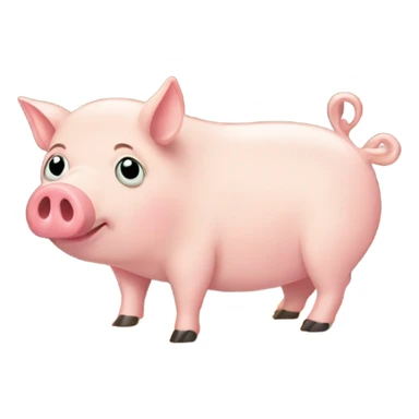 A fat pig eating bacon in a barn sticker