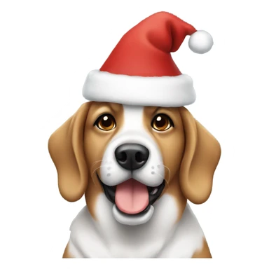 Dog wearing Christmas hat sticker