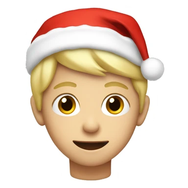 blonde boy with christmas hat sticker