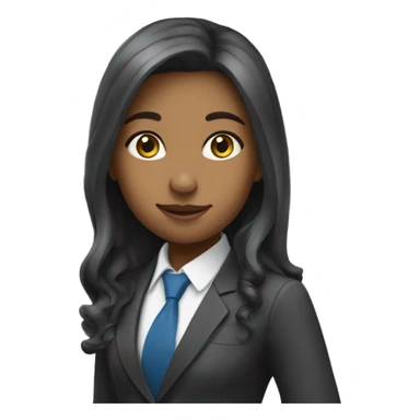 Long haired girl banker sticker