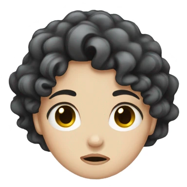 white girl with curly black hair crying sticker