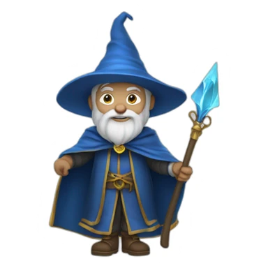 Wizard with a cape and blue shoes sticker