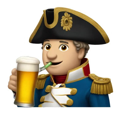 Napoleon drinking a beer sticker