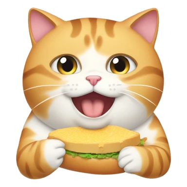 Fat cat eating for me sticker