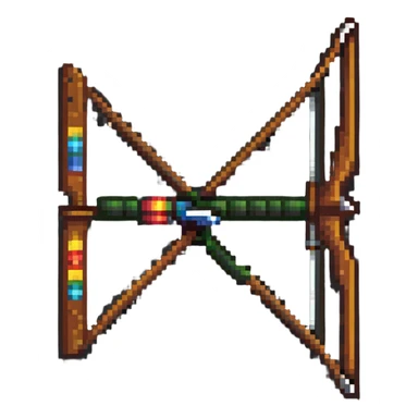 wooden archery bow pixel art sticker