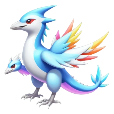 Neon Vibrant Pulsating Trail-glowing Chromatic Trico-Latias-Latios-Silvally-fusion-hybrid sticker