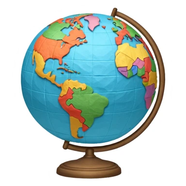 Papier-Mâché Globe with paper only globe sticker