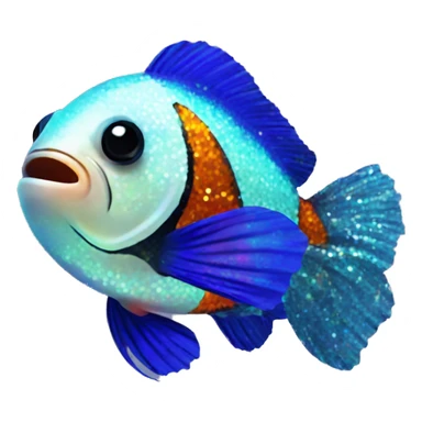 Iridescent glitter clownfish  sticker