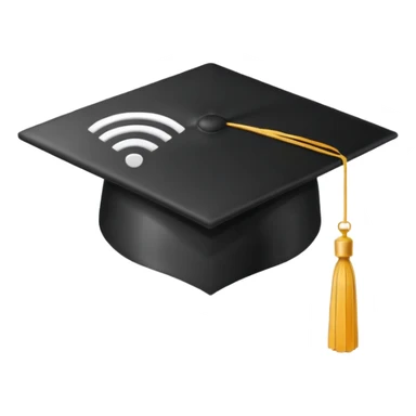 graduate cap wifi sticker