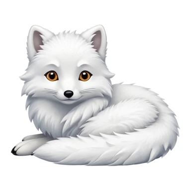 Arctic fox laying down  sticker