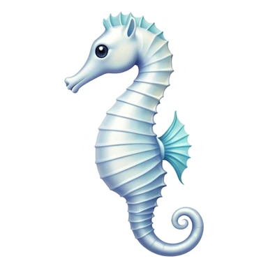 A white seahorse with delicate fins, elegant and graceful sticker