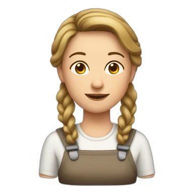 frau mit sichtbaren pfirsichen sticker