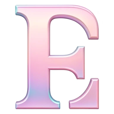 Iridescent pastel pink romantic formal elegant sophisticated cultured neat pretty beautiful nifty Font setting icon with letter I sticker