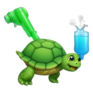 turtle with a water gun sticker