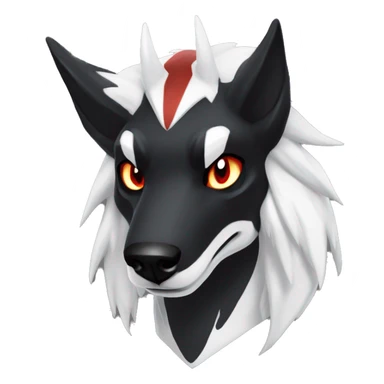 Black Cool Edgy Sergal-Houndoom-Nargacuga-Fakémon  with White and Red Edgy markings sticker