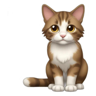 Norwayjan Forest cat white brown sticker