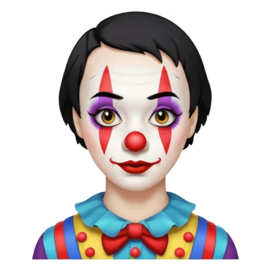 short hair black clown sticker