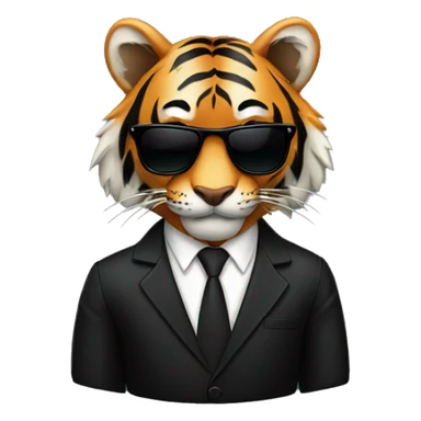 tiger with sunglasses black suit sticker