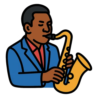 John Coltrane playing saxophone sticker