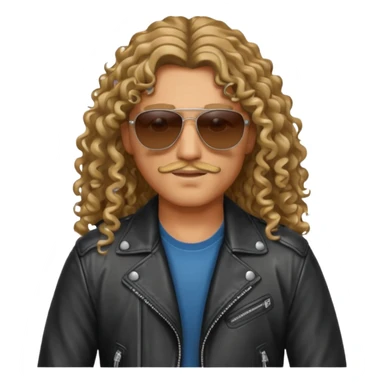 Biker Gang with Sunglasses, long curly hair, sunglasses sticker